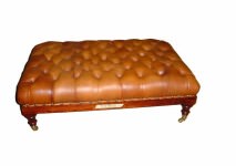 Deep Buttoned Leather Ottoman